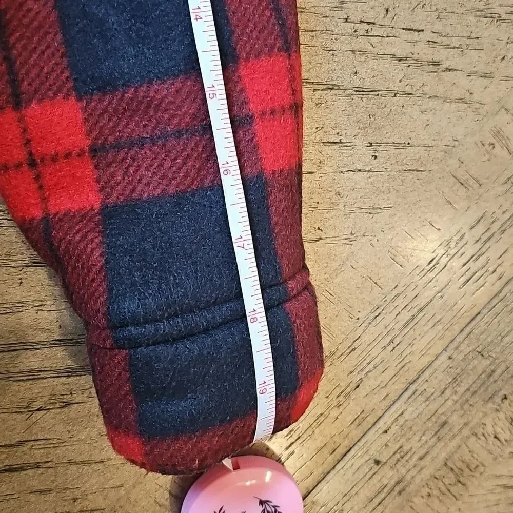 Red and Black Plaid Fleece Jacket Size 8/10
